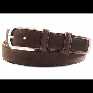 Southern Tide Suede Belt Brown Chocolate Size 40